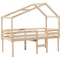 Cama alta con techo madera maciza de pino 80x200 cm de , Camas y somieres - Ref: Foro24-3282055, Precio: 187,20 €, Descuento: %