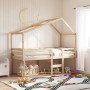 Cama alta con techo madera maciza de pino 80x200 cm de , Camas y somieres - Ref: Foro24-3282055, Precio: 187,20 €, Descuento: %