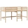 Cama alta con techo madera maciza de pino 80x200 cm de , Camas y somieres - Ref: Foro24-3282055, Precio: 194,85 €, Descuento: %