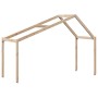 Cama alta con techo madera maciza de pino 80x200 cm de , Camas y somieres - Ref: Foro24-3282055, Precio: 187,20 €, Descuento: %