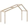Cama alta con techo madera maciza de pino 80x200 cm de , Camas y somieres - Ref: Foro24-3282055, Precio: 194,85 €, Descuento: %