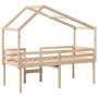 Cama alta con techo madera maciza de pino 80x200 cm de , Camas y somieres - Ref: Foro24-3282055, Precio: 187,20 €, Descuento: %