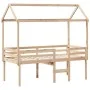 Cama alta con techo madera maciza de pino 90x190 cm de , Camas y somieres - Ref: Foro24-3282138, Precio: 223,26 €, Descuento: %