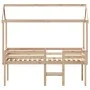 Cama alta con techo madera maciza de pino 90x190 cm de , Camas y somieres - Ref: Foro24-3282138, Precio: 223,26 €, Descuento: %