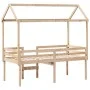 Cama alta con techo madera maciza de pino 90x190 cm de , Camas y somieres - Ref: Foro24-3282138, Precio: 223,26 €, Descuento: %