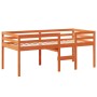 Cama alta con techo madera maciza de pino marrón cera 75x190 cm de , Camas y somieres - Ref: Foro24-3281985, Precio: 217,75 €...