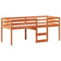 Cama alta con techo madera maciza de pino marrón cera 90x200 cm de , Camas y somieres - Ref: Foro24-3282015, Precio: 253,02 €...
