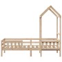 Estructura de cama con techo madera maciza de pino 90x200 cm de , Camas y somieres - Ref: Foro24-3282159, Precio: 189,74 €, D...