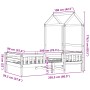 Estructura de cama con techo madera maciza de pino 90x200 cm de , Camas y somieres - Ref: Foro24-3282159, Precio: 189,74 €, D...