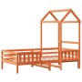Estructura cama con techo madera maciza pino marrón 90x190 cm de , Camas y somieres - Ref: Foro24-3282167, Precio: 191,74 €, ...