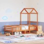 Estructura cama con techo madera maciza pino marrón 90x190 cm de , Camas y somieres - Ref: Foro24-3282167, Precio: 191,74 €, ...