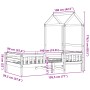 Estructura cama con techo madera maciza pino marrón 90x190 cm de , Camas y somieres - Ref: Foro24-3282167, Precio: 191,74 €, ...