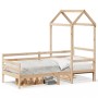 Sofá cama con techo madera maciza de pino 90x200 cm de , Camas y somieres - Ref: Foro24-3282202, Precio: 166,81 €, Descuento: %