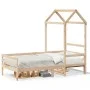 Sofá cama con techo madera maciza de pino 90x200 cm de , Camas y somieres - Ref: Foro24-3282190, Precio: 160,17 €, Descuento: %