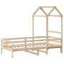 Sofá cama con techo madera maciza de pino 90x200 cm de , Camas y somieres - Ref: Foro24-3282190, Precio: 160,17 €, Descuento: %