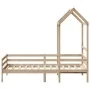 Sofá cama con techo madera maciza de pino 90x200 cm de , Camas y somieres - Ref: Foro24-3282190, Precio: 160,17 €, Descuento: %
