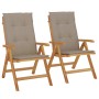 Sillas de jardín reclinables y cojines 2 uds madera maciza teca de , Sillas de jardín - Ref: Foro24-3196441, Precio: 353,16 €...