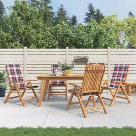 Sillas de jardín reclinables y cojines 4 uds madera maciza teca de , Sillas de jardín - Ref: Foro24-3196476, Precio: 653,59 €...