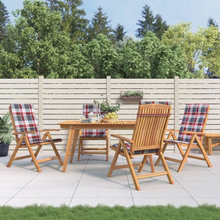 Sillas de jardín reclinables y cojines 4 uds madera maciza teca de , Sillas de jardín - Ref: Foro24-3196476, Precio: 662,08 €...