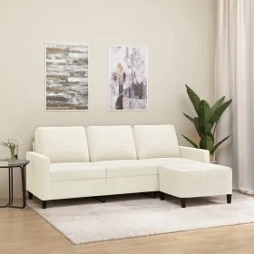 3-seater sofa with cream velvet ottoman 180 cm by , Sofas - Ref: Foro24-3201063, Price: 344,50 €, Discount: %