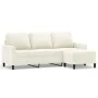 3-seater sofa with cream velvet ottoman 180 cm by , Sofas - Ref: Foro24-3201063, Price: 344,50 €, Discount: %