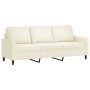 Sofá de 3 plazas con taburete de terciopelo crema 180 cm de , Sofás - Ref: Foro24-3201063, Precio: 350,89 €, Descuento: %