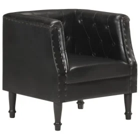 Sillón de cuero auténtico negro de , Sillones - Ref: Foro24-286590, Precio: 282,27 €, Descuento: %