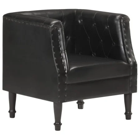 Sillón de cuero auténtico negro de , Sillones - Ref: Foro24-286590, Precio: 282,27 €, Descuento: %