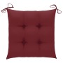 Sillas de jardín 4 uds madera de teca con cojines rojo tinto de , Sillas de jardín - Ref: Foro24-3073028, Precio: 630,68 €, D...
