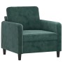 Sillón con taburete terciopelo verde oscuro 60 cm de , Sofás - Ref: Foro24-3201166, Precio: 228,24 €, Descuento: %
