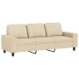 Sofá de 3 plazas con taburete de tela crema 180 cm de , Sofás - Ref: Foro24-3201153, Precio: 310,86 €, Descuento: %