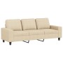 Sofá de 3 plazas con taburete de tela crema 180 cm de , Sofás - Ref: Foro24-3201153, Precio: 315,36 €, Descuento: %