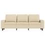 Sofá de 3 plazas con taburete de tela crema 180 cm de , Sofás - Ref: Foro24-3201153, Precio: 310,86 €, Descuento: %