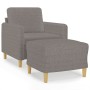 Sillón con taburete tela gris taupe 60 cm de , Sofás - Ref: Foro24-3201191, Precio: 191,71 €, Descuento: %