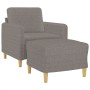Sillón con taburete tela gris taupe 60 cm de , Sofás - Ref: Foro24-3201191, Precio: 191,71 €, Descuento: %