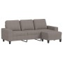 Sofá de 3 plazas con taburete de tela gris taupe 180 cm de , Sofás - Ref: Foro24-3201158, Precio: 324,74 €, Descuento: %