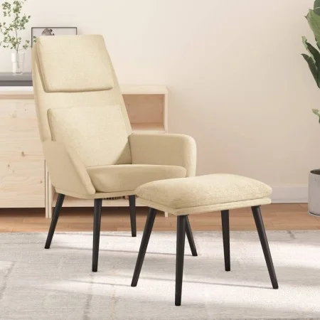 Relax armchair with cream-colored fabric footrest by , Armchairs - Ref: Foro24-3097770, Price: 129,58 €, Discount: %