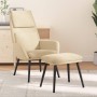 Sillón de relax con reposapiés de tela color crema de , Sillones - Ref: Foro24-3097770, Precio: 131,59 €, Descuento: %