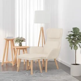 Relax armchair with white cream velvet footstool by , Armchairs - Ref: Foro24-3097829, Price: 147,14 €, Discount: %