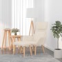 Sillón de relax con taburete terciopelo blanco crema de , Sillones - Ref: Foro24-3097829, Precio: 153,32 €, Descuento: %