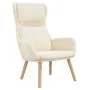 Sillón de relax con taburete terciopelo blanco crema de , Sillones - Ref: Foro24-3097829, Precio: 147,14 €, Descuento: %