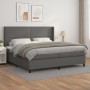 Cama box spring con colchón cuero sintético gris 200x200 cm de , Camas y somieres - Ref: Foro24-3132463, Precio: 711,19 €, De...