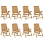 Sillas de jardín reclinables y cojines 8 uds madera maciza teca de , Sillas de jardín - Ref: Foro24-3196533, Precio: 1,00 €, ...