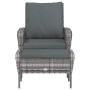 Sillón de jardín con reposapiés ratán sintético gris de , Sillas de jardín - Ref: Foro24-364115, Precio: 145,21 €, Descuento: %