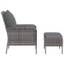 Sillón de jardín con reposapiés ratán sintético gris de , Sillas de jardín - Ref: Foro24-364115, Precio: 145,21 €, Descuento: %