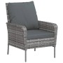 Sillón de jardín con reposapiés ratán sintético gris de , Sillas de jardín - Ref: Foro24-364115, Precio: 145,21 €, Descuento: %