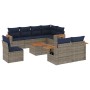 Set de sofás de jardín 9 pzas con cojines ratán sintético gris en Conjuntos de jardín | Comprar online en Foru.es