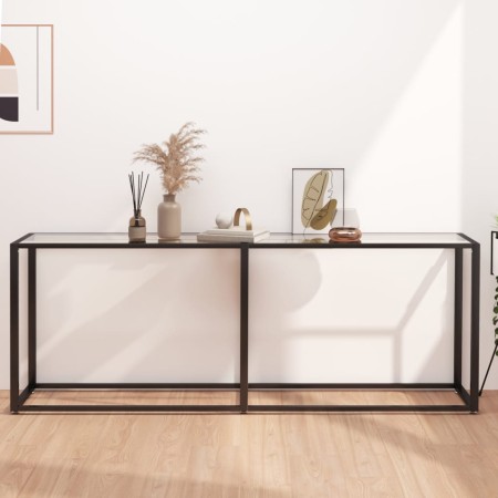 Mesa consola vidrio templado transparente 200x35x75,5 cm de , Mesas auxiliares - Ref: Foro24-331686, Precio: 101,11 €, Descue...