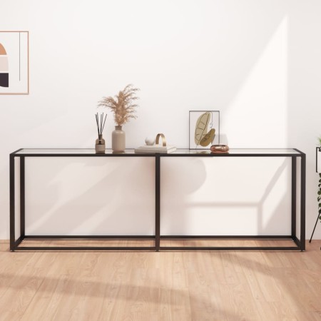 Mesa consola vidrio templado transparente 220x35x75,5 cm de , Mesas auxiliares - Ref: Foro24-331690, Precio: 104,33 €, Descue...