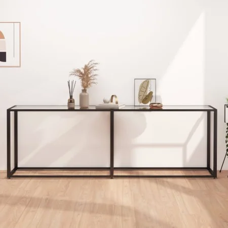 Mesa consola vidrio templado transparente 220x35x75,5 cm de , Mesas auxiliares - Ref: Foro24-331690, Precio: 101,98 €, Descue...